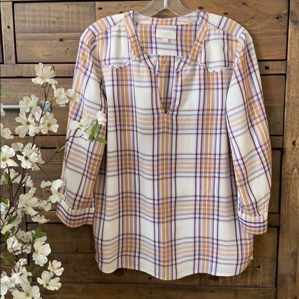 Loft Split-neck Popover Blouse🍁Bundle & Save!